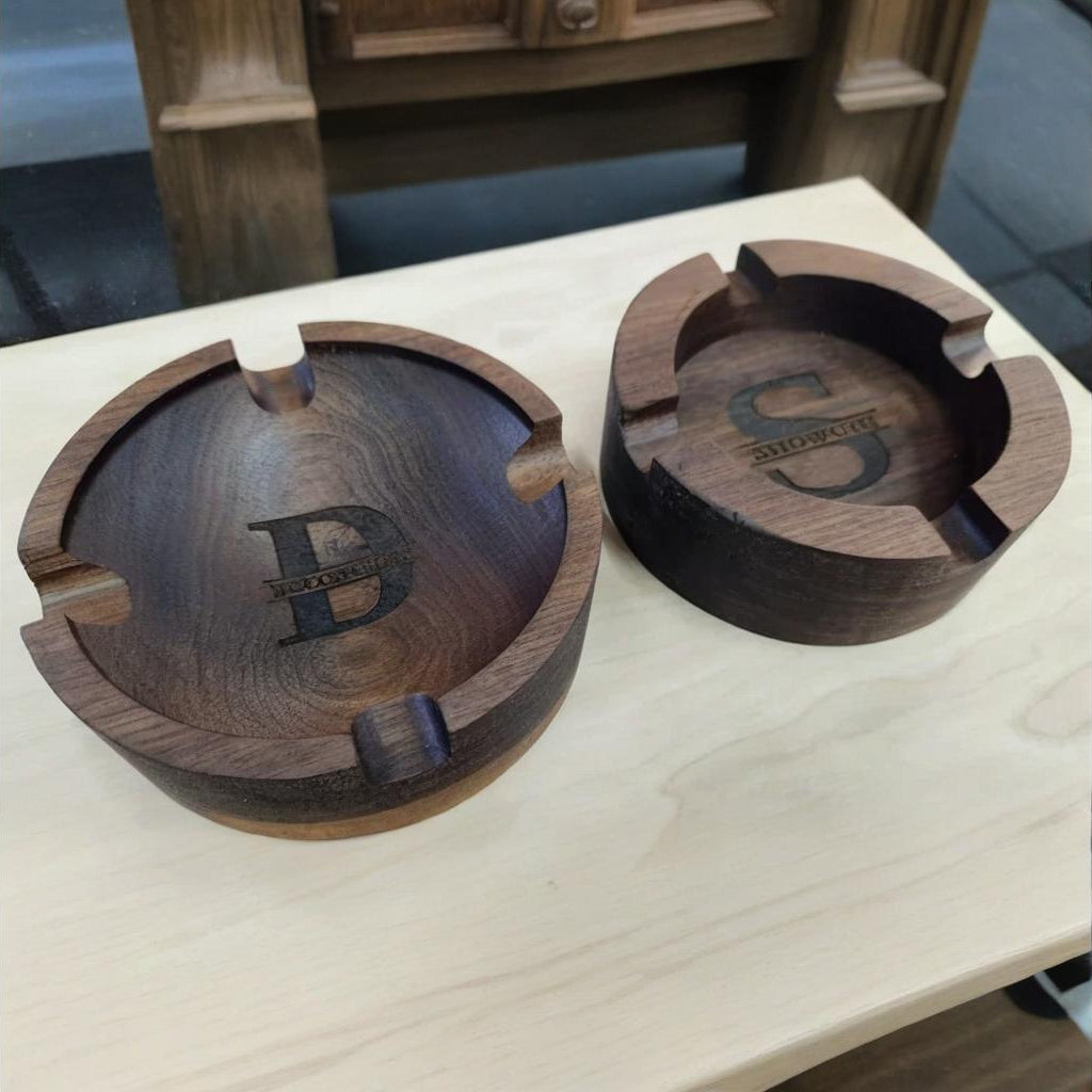 Personalized Name Walnut Cigar Ash Tray