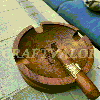 Personalized Name Walnut Cigar Ash Tray