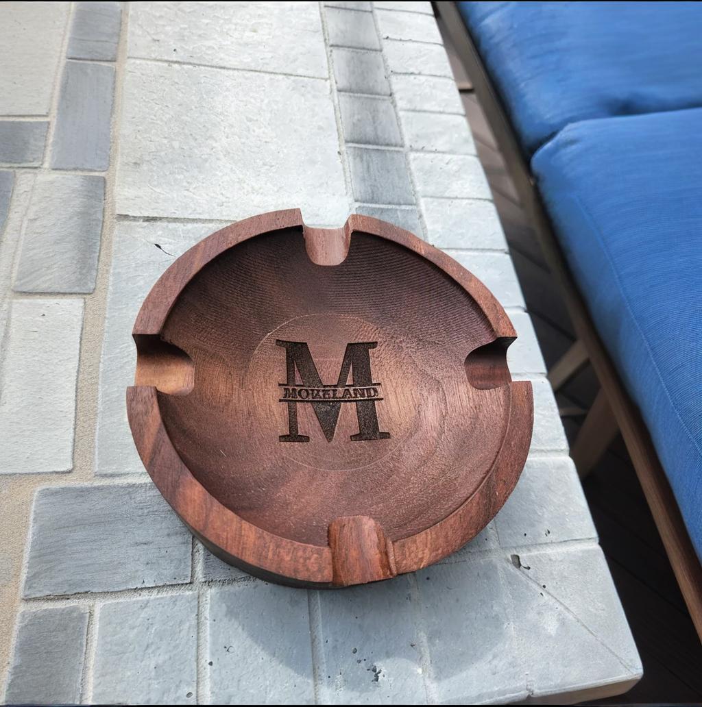 Personalized Name Walnut Cigar Ash Tray