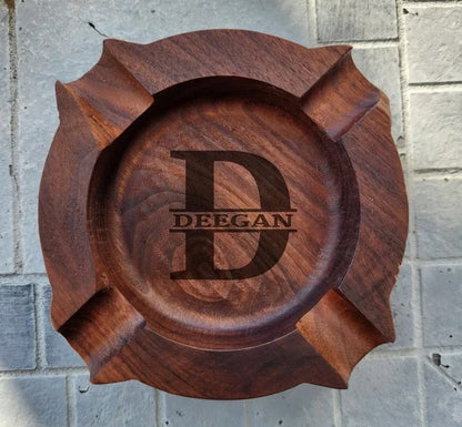 Personalized Name Walnut Cigar Ash Tray