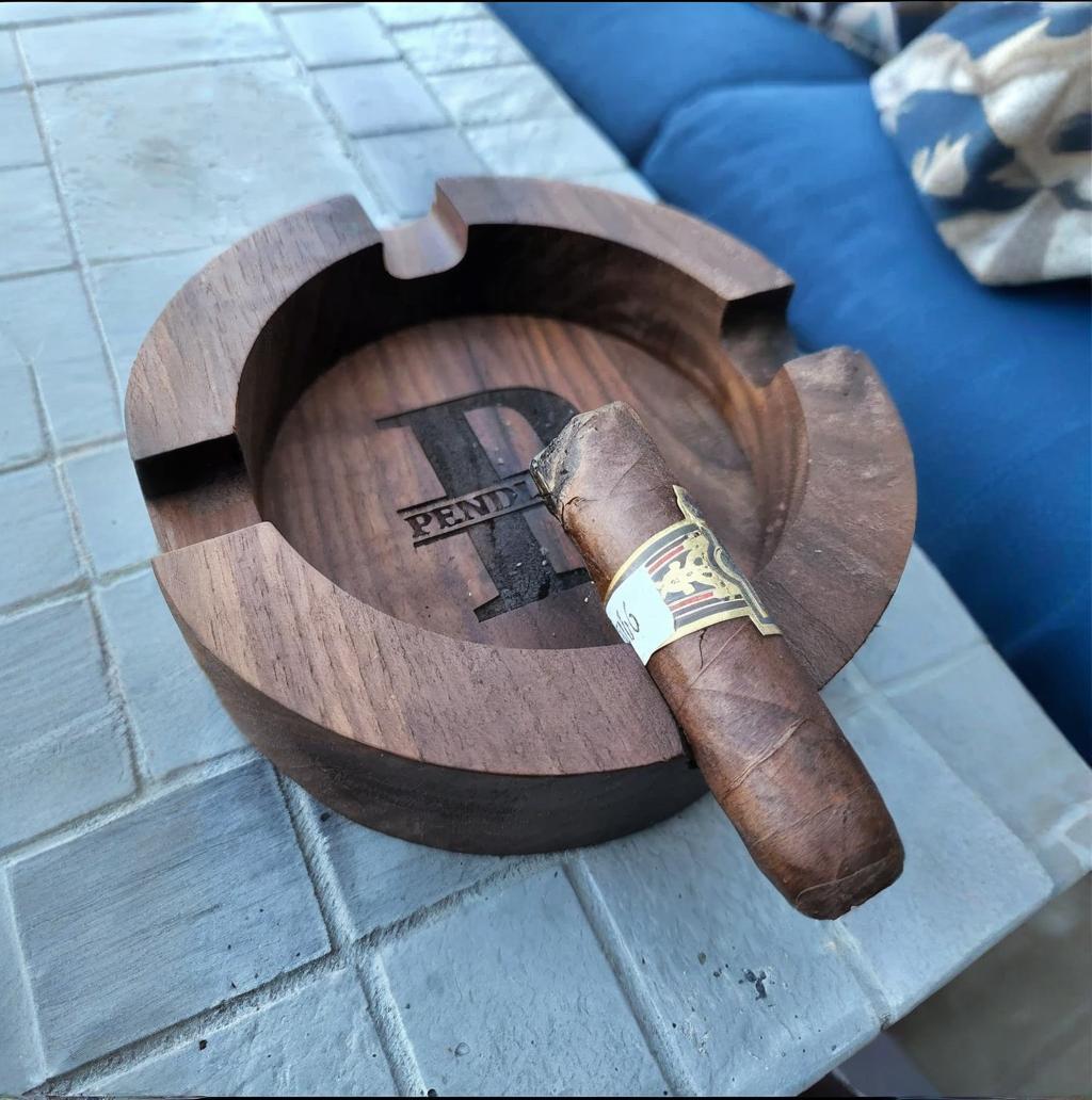Personalized Name Walnut Cigar Ash Tray