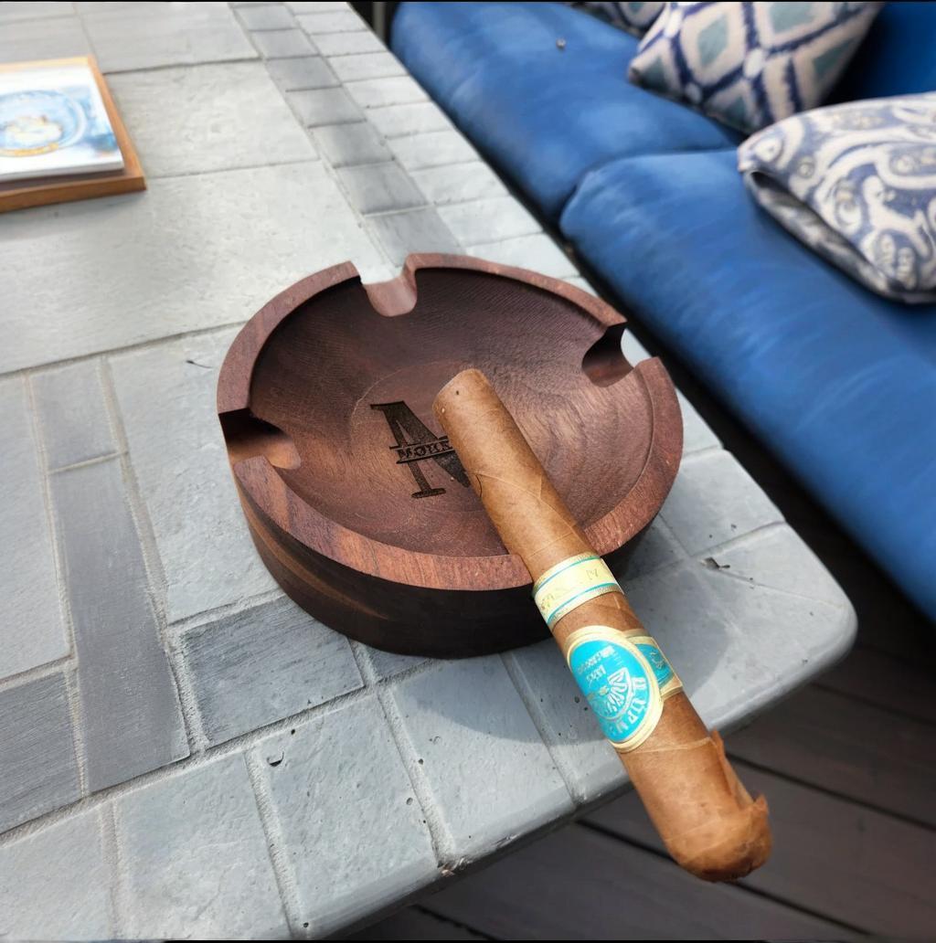 Personalized Name Walnut Cigar Ash Tray
