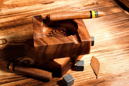 Personalized Cigar Ashtray, Cigar Holder, Unique Ashtray, Walnut wood Ashtray, Cigar Accessory, Husband & Fathers Gift